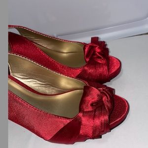Bordo Bow Open toe Dress Shoes